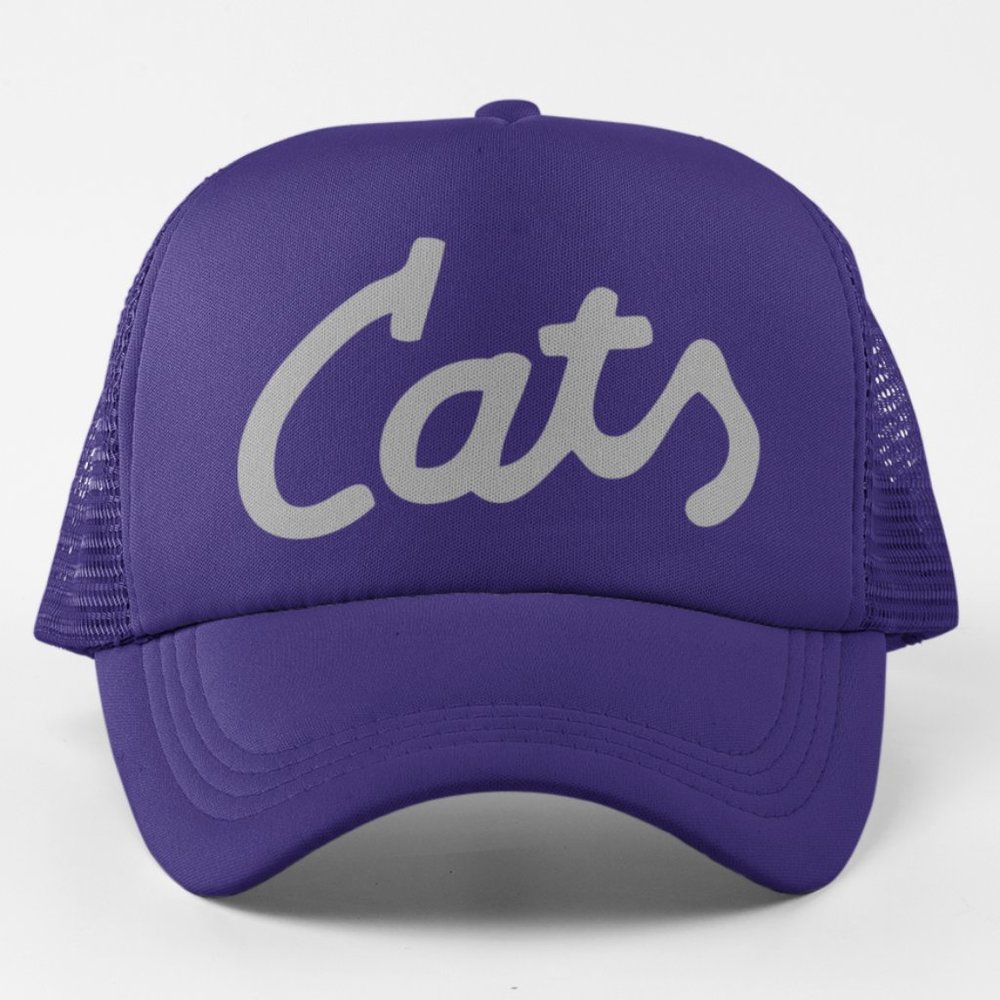 NEW Kansas State Wildcats 88 Script Foam Trucker Mesh Snapback Hat PURPLE